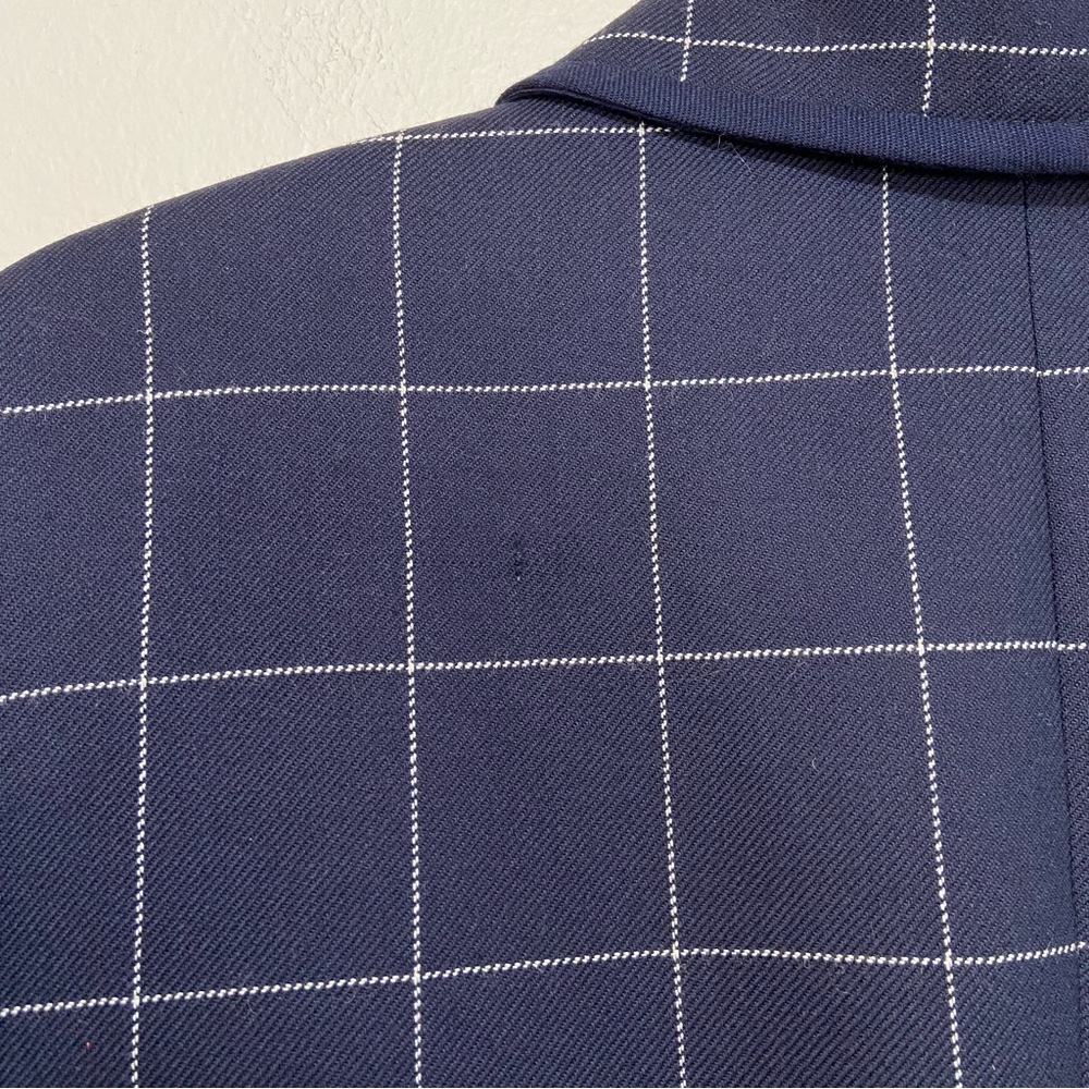 Pendleton Virgin Wool Navy Blue Square Windowpane… - image 8